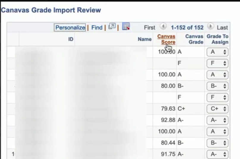 Canvas Grade Import Review