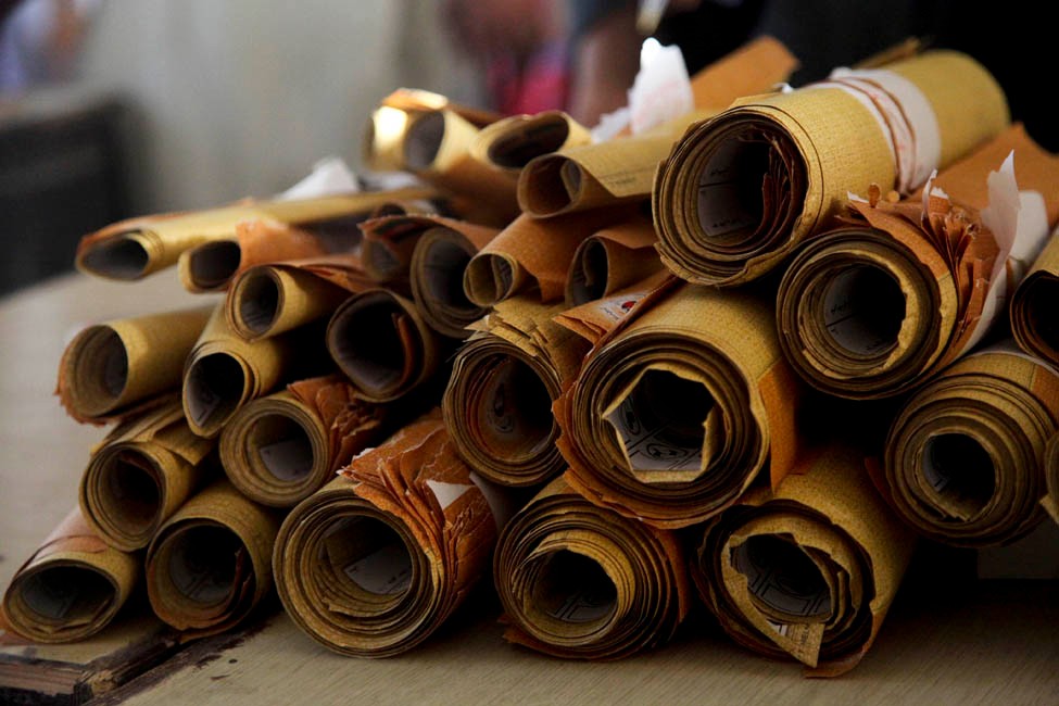 scrolls of paper