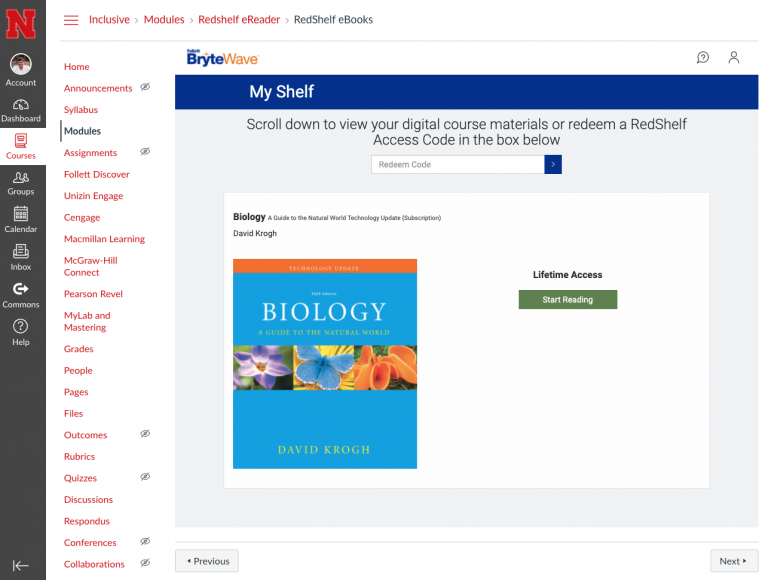 RedShelf eReader Student Guide to Inclusive Access