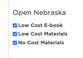 Open Nebraska Categories in MyRed