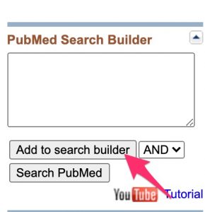 A screenshot shows the position of the "Add to Search Builder" button.