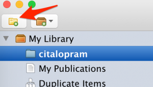 A screenshot shows the position of the "+folder" icon.