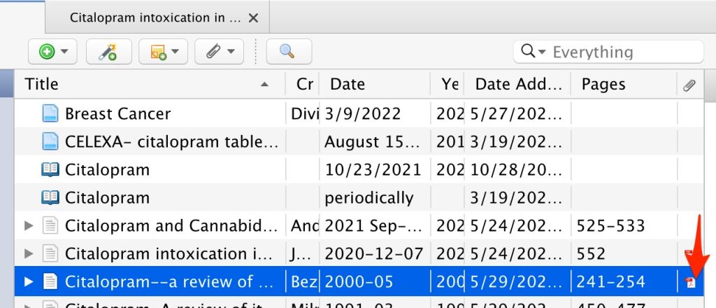 A screenshot shows that a file is now attached to the Zotero record.
