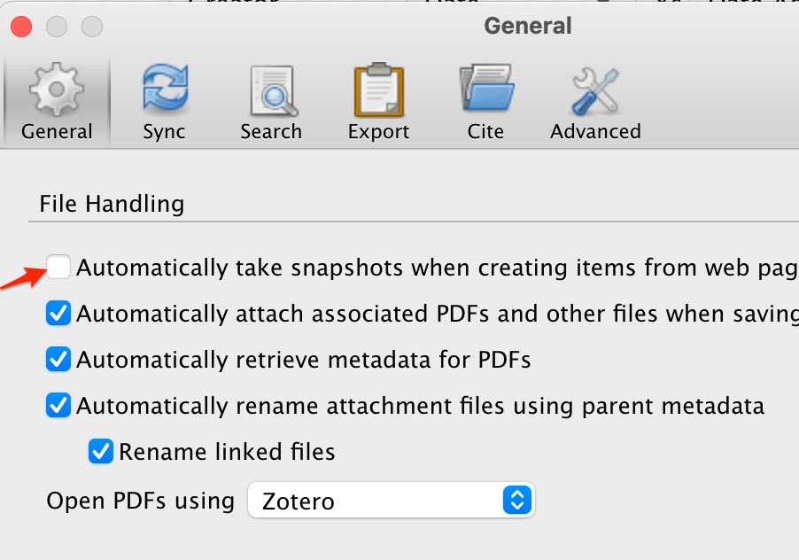 A screenshot shows de-clicking of the "snapshots" option.
