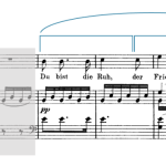 The first phrase in Schubert's "Du bist die Ruh" is divided in two halves.