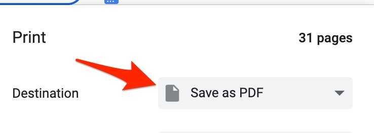 Save as PDF option