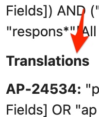 A screenshot of the "Translations" heading.