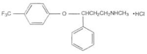 A structural diagram of fluoxetine