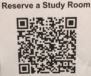 QR code for reserving a study room.