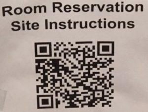 QR code for room reservation instructions